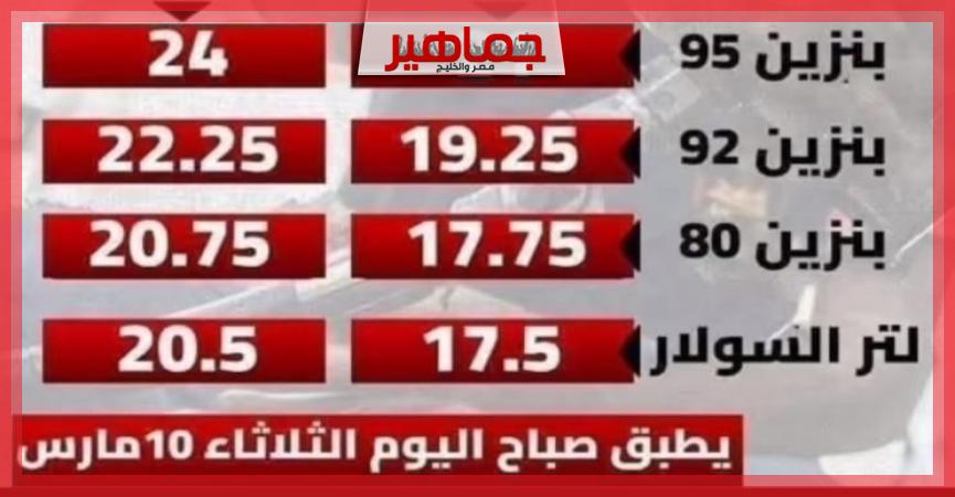 إرتفاع أسعار البنزين والغاز والسولار 