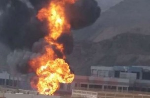 حريق خط غاز العين السخنة